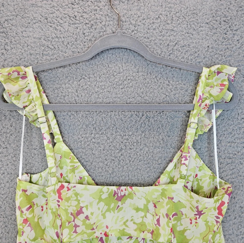Likely Womens Gavina Green Pink White Mini Dress Sz 10 Date Night Summertime - Picture 9 of 12